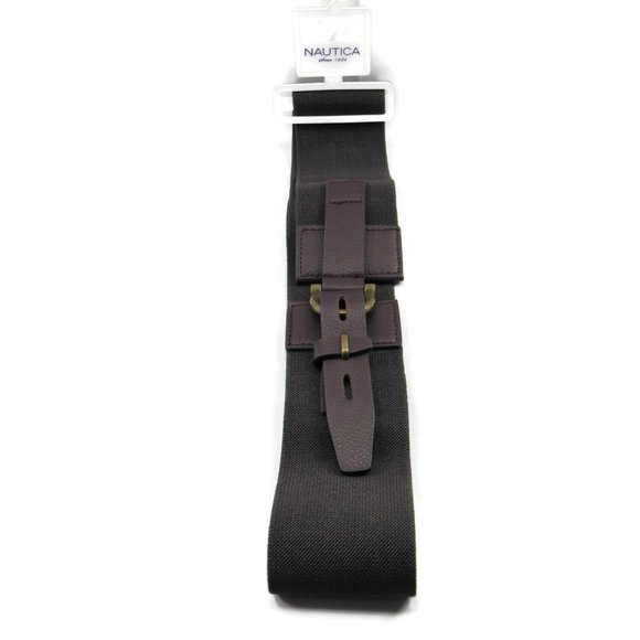 Nautica Belt Womens Accessories Elastic Chocolate/Ant Brass Size Small New - Picture 5 of 8